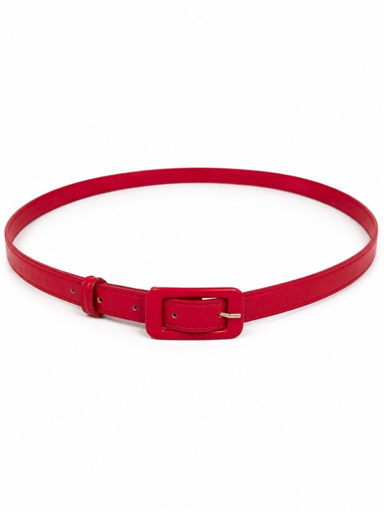 Source Unknown Accessories - Red Slim Leather Waist Belt, approx. 3X